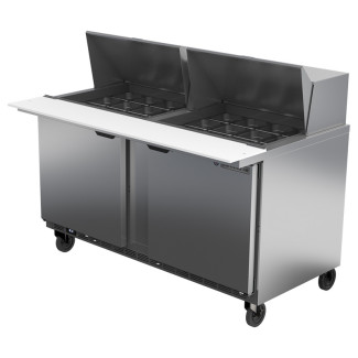 Beverage-Air 60" 2 Door Mega Top Sandwich / Salad Prep Table, (24) 1/6 Size Pans - SPE60HC-24M