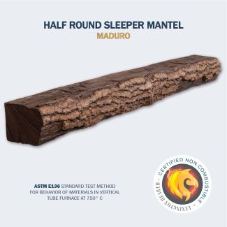 Half-Round Sleeper Non Combustible Mantel 60-Inch in Maduro Finish