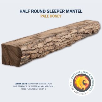 Half-Round Sleeper Non Combustible Mantel 72-Inch in Pale Honey Finish
