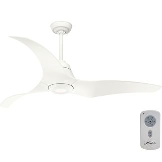 Hunter Stingray 60 Inch Porcelain White Ceiling Fan with LED Light- 59143