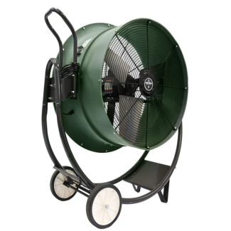 Triangle Fans 30" Direct Drive Cradle Mount Jetaire High Velocity Fan 1 Speed 1 HP 115V 1-Phase Totally Enclosed Motor - Green Barrel - HVD3015-V-GRN
