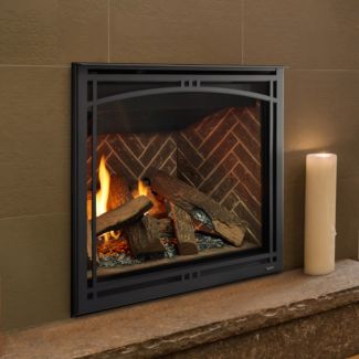 Majestic Meridian 36" Platinum Direct Vent Gas Fireplace with Remote Control & Blower - MERIDPLAT36