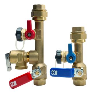 Noritz 3/4" Threaded ISO Valve Kit (Short) with Male 500K Btuh Pressure Relief Valve (Lead Free)