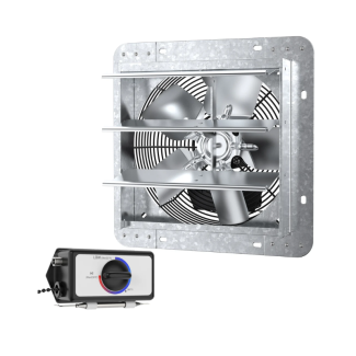 iLIVING 10 inch Wall Mounted Shutter Exhaust with 3 Speed Thermostat - ILG8SF10V-T
