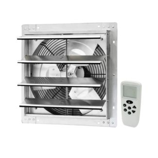 iLIVING 16 Inch Smart Remote Shutter Exhaust Fan with Thermostat, Humidistat, Variable Speed, Timer, Wall Mounted - ILG8SF16VC