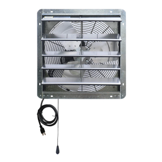 iLIVING 18 inch Wall Mounted Shutter Exhaust with 3 Speed Thermostat - ILG8SF18V-T