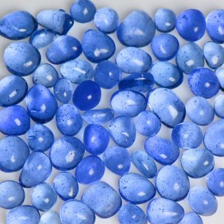 American Specialty Glass - Jelly Bean Fire Glass - Azure Mist - 1/4 Inch to 3/8 Inch