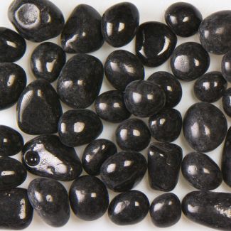 American Specialty Glass - Jelly Bean Fire Glass - Black Licorice - 1/4 Inch to 3/8 Inch