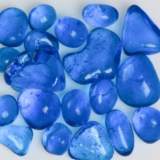 American Specialty Glass - Jelly Bean Fire Glass - Blue Raspberry - 3/8 Inch to 1/2 Inch