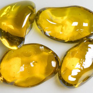 American Specialty Glass - Jelly Bean Fire Glass - Pineapple Iridescent - 1/2 Inch to 1 Inch