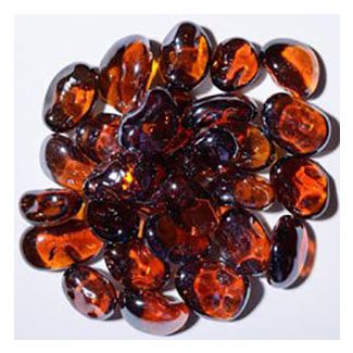 American Specialty Glass - Jelly Bean Fire Glass - Root Beer Iridescent - 1/2 Inch to 1 Inch