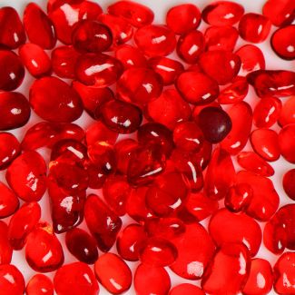 American Specialty Glass - Jelly Bean Fire Glass - Strawberry - 1/4 Inch to 3/8 Inch