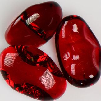 American Specialty Glass - Jelly Bean Fire Glass - Strawberry - 1/2 Inch to 1 Inch