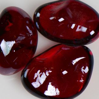 American Specialty Glass - Jelly Bean Fire Glass - Strawberry Iridescent - 1/2 Inch to 1 Inch