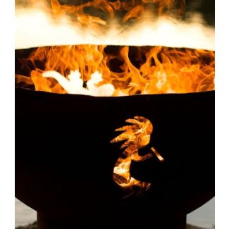 Fire Pit Art Wood Fire Pit- Kokopelli