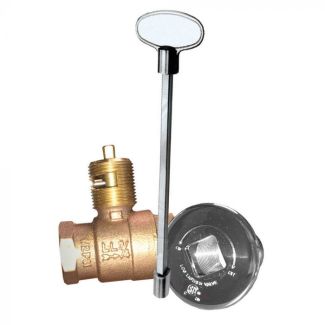 Firegear High Capacity Straight Key Valve with Polished Chrome Cover and 12-Inch Key - KV-PC-12