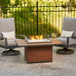 Outdoor Greatroom Kenwood Rectangular Gas Fire Pit Table in Chat Height - KW-1224-19-B