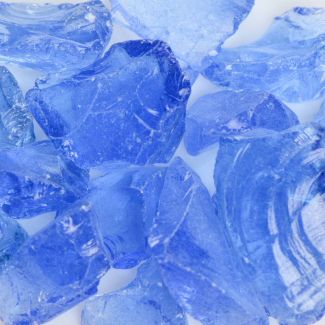 American Specialty Glass - Fire Glass - Crystal Blue - 1/2 Inch to 1 Inch