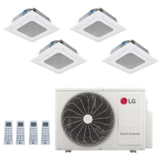 LG 30,000 BTU 4 Zone Ceiling Cassette Mini Split System - KUMXB301A / 4-KNUDB091A