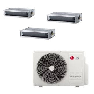 LG 30,000 BTU 3 Zone Concealed Duct Mini Split System - KUMXB301A / 3-KNMKB121A