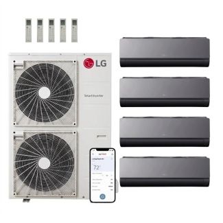 LG 42,000 BTU Multi F LGRED 21.5 SEER2 4 Zone Wall Mounted Mini Split Heat Pump System - R32 | 230V - 12 + 12 + 12 + 12 - KUMXA421A / 4-KNUAK121A