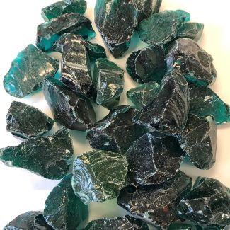 American Specialty Glass - Fire Glass - Teal - 1/2 Inch to 1 Inch