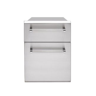 PGS Grills Professional 14" x 20" Stainless Steel Double Drawer - M2DS