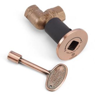 HPC Antique Copper 1/2" Diameter Decorative Key Valve Kit with Angled Design - MAAC