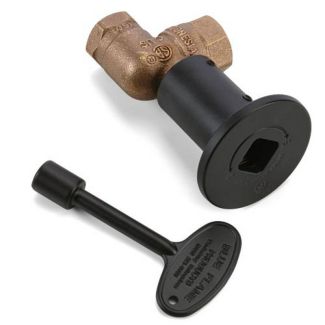 HPC Flat Black 1/2" Diameter Decorative Key Valve Kit with Angled Design - MAFB