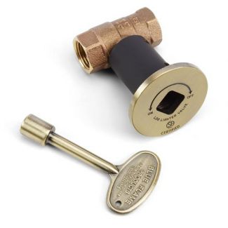 HPC Antique Brass 3/4" Diameter Decorative Key Valve Kit with Straight Design - MSAB-HC