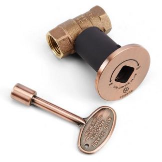 HPC Antique Copper 3/4" Diameter Decorative Key Valve Kit with Straight Design - MSAC-HC