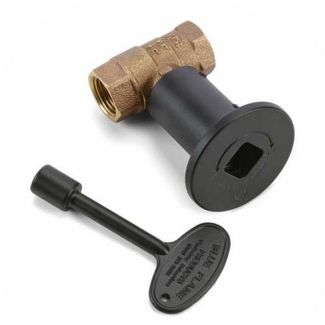 HPC Flat Black 1/2" Diameter Decorative Key Valve Kit with Straight Design - MSFB