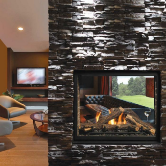 Kingsman 42" See Through Direct Vent Gas Fireplace with AFUE High Heat Rating - MCVST42H