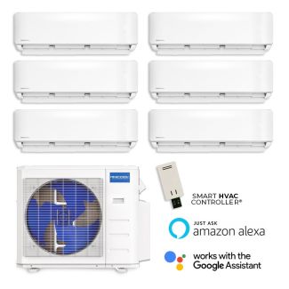 48,000 BTU MRCOOL DIY 5th Gen 21.8 SEER2 Six Zone Wall Mount Mini Split Heat Pump System – R454B | 230V – 6 + 6 + 6 + 6 + 9 + 12 - DIY-MULTI6-48HP / DIY-06-HP-WMAH-230-4 / DIY-09-HP-WMAH-230 / DIY-12-HP-WMAH-230