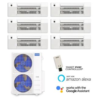 48,000-BTU-MRCOOL-DIY-5th-Gen-21.8-SEER2-Six-Zone-Ceiling-Cassette-Mini-Split-Heat-Pump-System-R454B-|-230V-6-9-9-9-9-12-DIY-MULTI6-48HP-DIYCASSETTE06HP-230-DIYCASSETTE09HP-230-4-DIYCASSETTE12HP-230