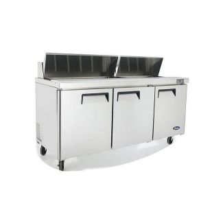 Atosa 73" 3 Door Sandwich / Salad Prep Table, (18) 1/6 size pans – MSF8304GR