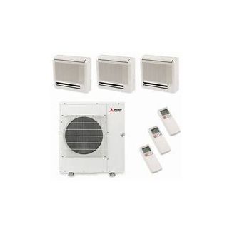 Mitsubishi 30,000 BTU SEZ-AD-Series 21 SEER2 3 Zone Floor Mount Mini Split Heat Pump System - R454B | 230V - 9 + 9 + 9
