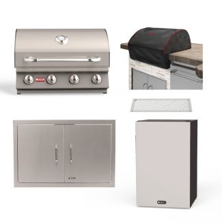Bull Outlaw 30-Inch 4-Burner Built-In Gas Grill & Outdoor Kitchen Package - 26038 / 26039