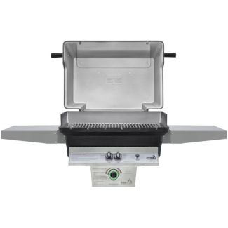 PGS Grills Commercial Cast Aluminum 27" Gas Grill with Timer & 2 Side Shelves for Natural Gas - T40NG
