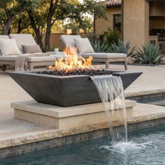 Prism Hardscapes Lombard Pedestal 29" Square Fire & Water Bowl - PH-445-FWBC
