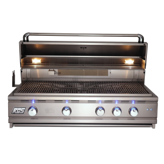 RCS Cutlass Pro 42-Inch Built-In Gas Grill With Rear Infrared Burner & Blue LED Lights - RON42A/RON42ALP - Front View