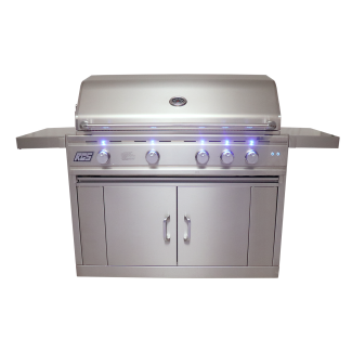 RCS Cutlass Pro 42-Inch Freestanding Gas Grill With Rear Infrared Burner & Blue LED Lights - RON42A/RONJC/RON42ALP - Front View