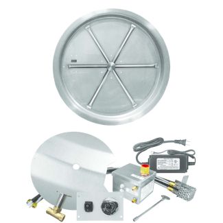 Firegear 33-Inch DIY Round Bowl Pan Fire Pit Burner Kit With Remote - FPB-33RBSAWS-N
