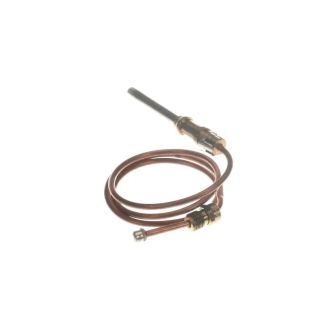 Reznor RZ084761 24-inch OEM replacement thermocouple #TC2-24 Jade for commercial HVAC unit heaters, coiled copper wire with a snap-in probe end against a plain white background