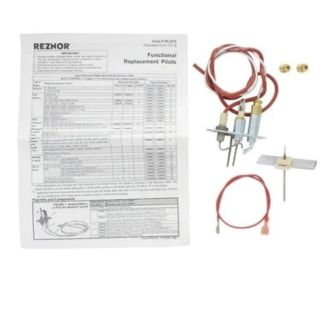 Reznor RZ131457 natural gas vertical spark pilot assembly kit with sensor leads and burner component.