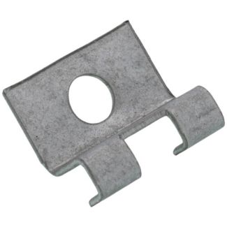 Metallic silver Reznor RZ194805 venter motor mounting clip shown against a plain white background.