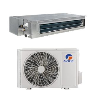 12,000 BTU Gree Vireo 21 SEER2 Single Zone Slim Concealed Duct Mini Split Heat Pump System - R32 | 230V