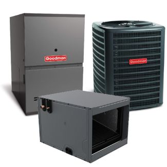 Goodman 3 Ton 13.4 SEER2 80% AFUE 80,000 BTU Furnace and AC System - R32 Horizontal