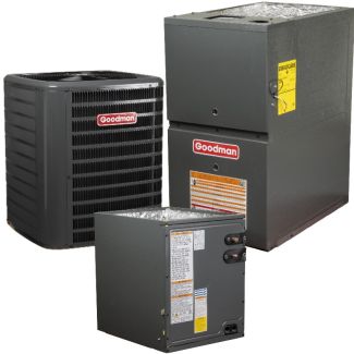3 Ton 15.2 SEER2 80% AFUE 60000 BTU Goodman Gas Furnace and R32 Heat Pump System - Upflow - GLZS4BA3610 / CAPTA3626B3 / GR9S800603BN