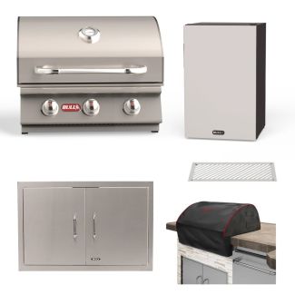 Bull Steer 24-Inch 3-Burner Built-In Gas Grill & Outdoor Kitchen Package - 69008 / 69009
